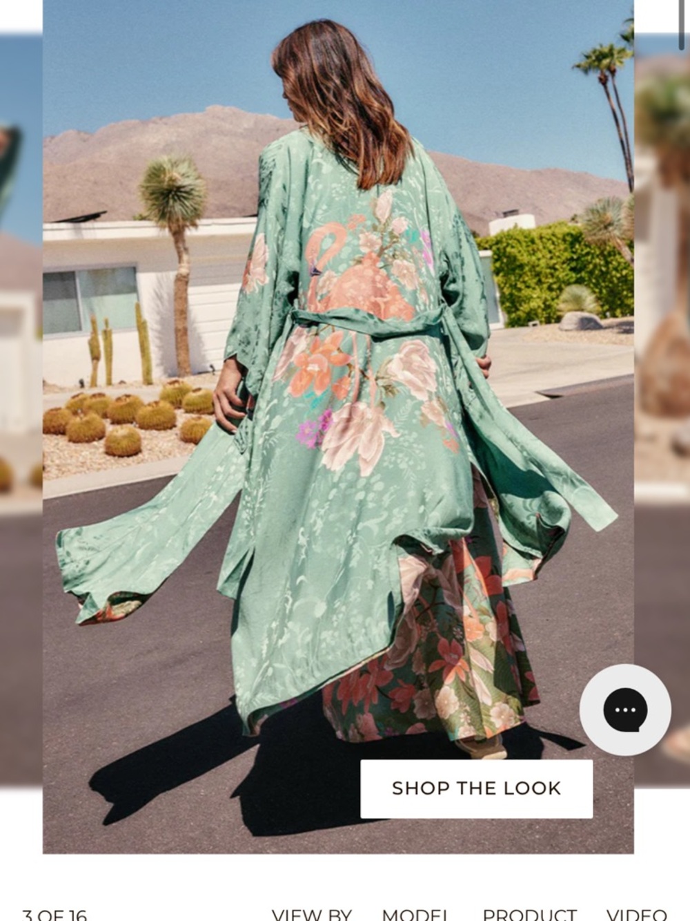 Spell Mint Green Floral Silk Robe